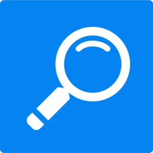 A magnifying glass icon